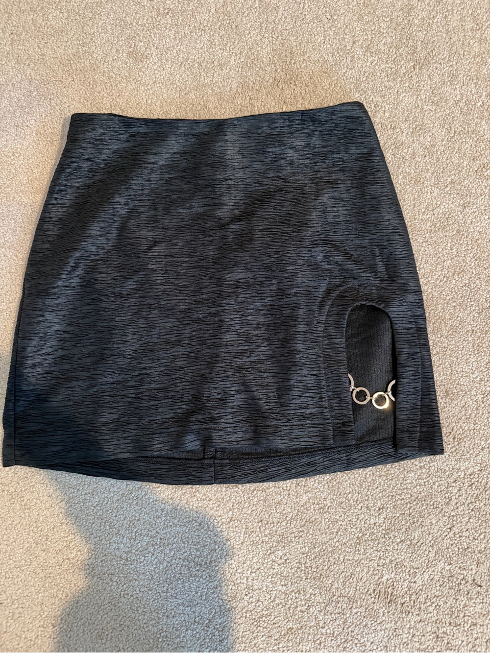 Nasty Gal Textured Black Mini Skirt